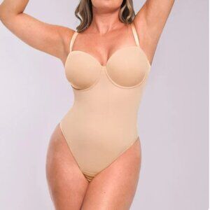 Shapellx AirSlim Strapless Thong Bodysuit Mid Support L (91425)